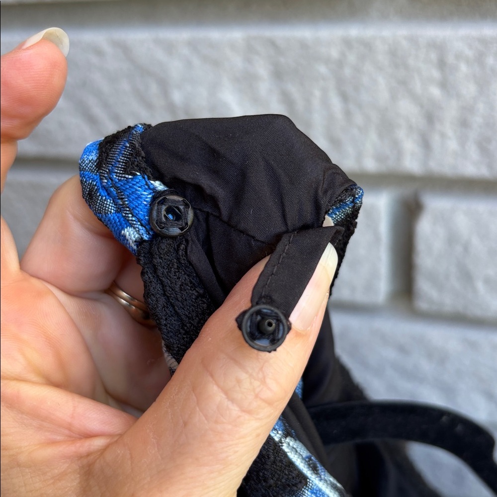 eShakti Black Mini Dress with Blue Floral Embroidery - Picture 10 of 11